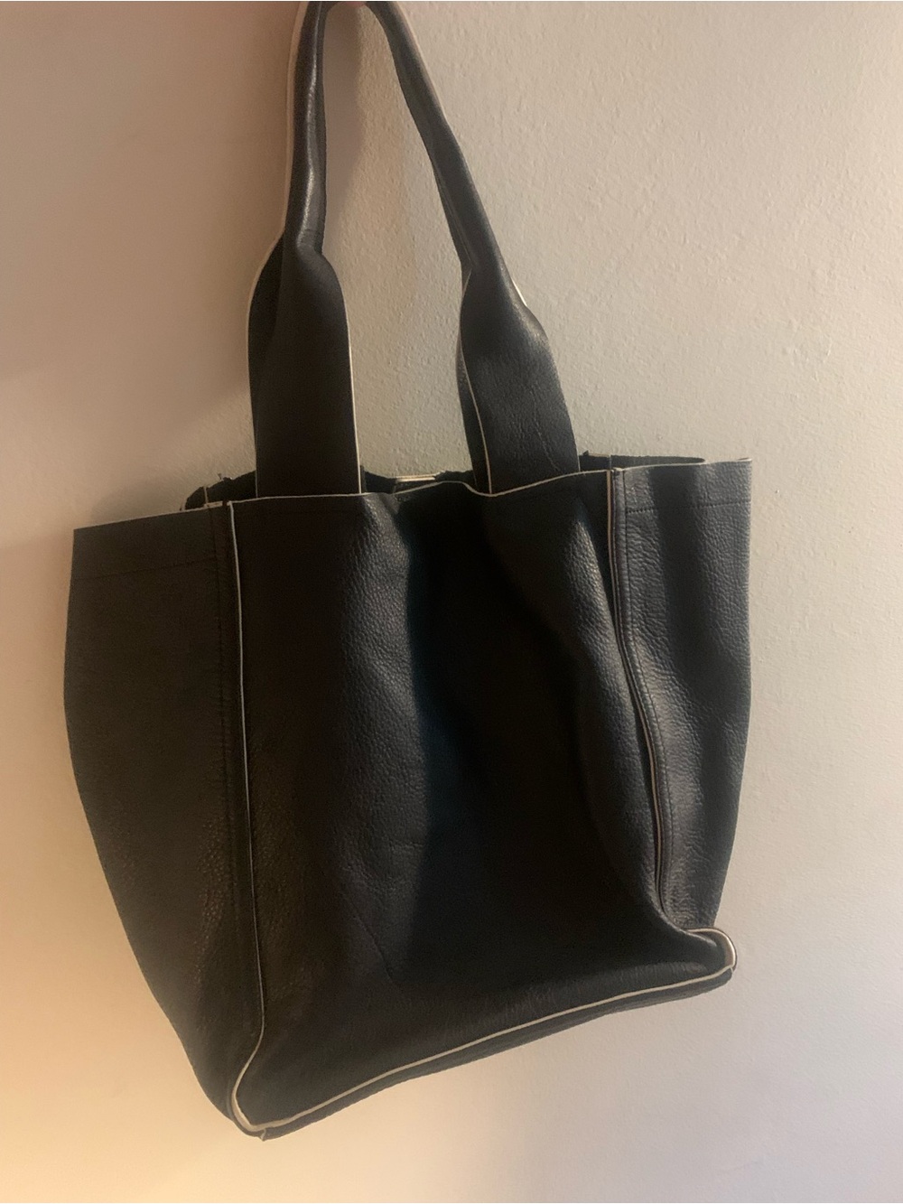 Final price! Y2k Gap Black Leather Large Origami Tote Bag